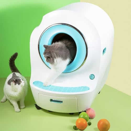 MIAOMI Automatic Cat Litter Box 9L Self Cleaning Cat Litter Tray, Odor Removal Robot Toilet with Closed Sandbox for Multiple Cats