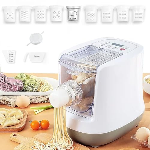 Electric Pasta Maker Machine,260W Automatic Stainless Smart Pasta Maker Digital Control with 13 Shape Discs,650g Capacity,Homemade Noodle Maker, Spaghetti, Fettucine Penne,for Home Kitchen Use