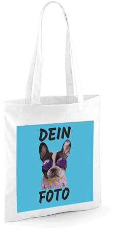 NIMAMA Tragetasche Jutebeutel Bedrucken Lassen - Mit Wunschfoto personalisiert - Einkaufstasche als Geschenk für Damen und Herren selbst gestalten