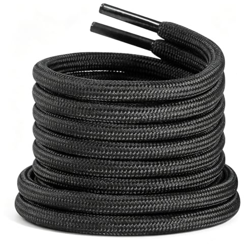 Heavy Duty Work Hiking & Walking Boot Laces, 4.5mm Round Trainer Shoe Laces | 90-200cm Heavy Duty Safety Shoe Laces. Thick Strong Work Boot & Trainers Replacement. Men Women Multi-Color Polyester.