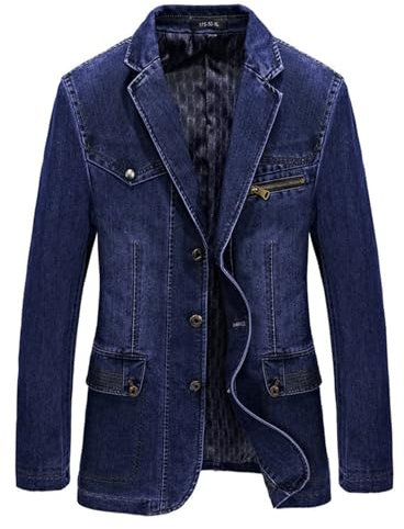 Giubbotto di Jeans Uomo, Giacca Primaverile Uomo, Giacca da Uomo Denim Streetwear Hip Hop Jean Giacche Maschile Casual Capispalla Sciolta Versione Allentati Giacca Mezza Stagione