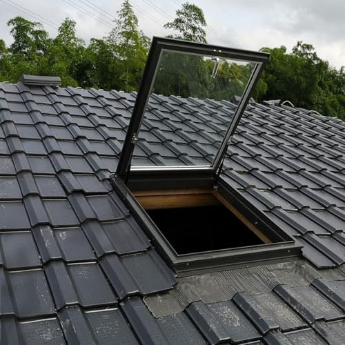 Ventana de techo transparente de bajo consumo, ventilación impermeable para áticos, sótanos y salas de sol, diseño altamente sellado, ideal para techos inclinados (70 x 70 cm)