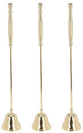 DIRBAK Kerzenschläger Kerzenlöscher Kerzenstopper Goldener Eisenbeschichtungsglocken -Langgang -Docht -Docht -Snuffer für duftende Kerzen Aromatherapie Kerzen Teezünder Jar Kerzen 3