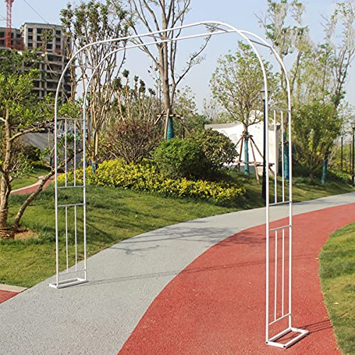 Große Rosen-Gartenlaube, Pergola, 240 cm hoch, 120 x 300 cm breit, für den Innen- und Außenbereich, Rankgitter für Kletterpflanzen, robuster schwarz-weißer Rahmen, 2,3 x 2,4 m, perfekt für
