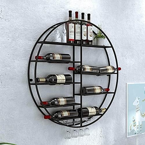 Weinflaschenhalter, Wand-Weinregale, schwarzes Metall-Weinregal, Kelchglas, Stielglas, Weinregal unter dem Schrank, Küchenbar, Dekorationsregal (Größe: 60 cm x 11 cm x 6