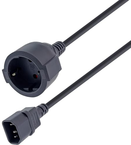 MejaRizon Kaltgerätestecker C14 auf Typ F Stromkabel, Stromkabel C14 auf CEE7/3, 16A 250V, IEC Stecker Geeignet für Rechenzentren, PDU-Einheiten, Kleine Server, Netzwerkgeräte und USV