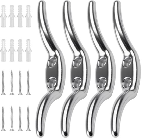 OddMart 4Pcs 65mm Cord Cleat Hooks Stainless Blind Curtain Cord Winder