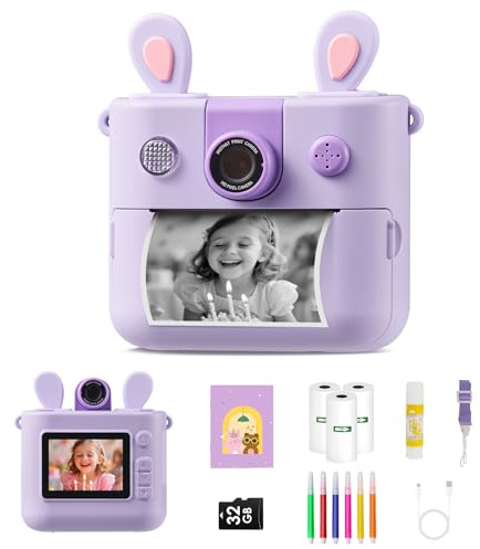 ORGSTA Appareil Photo Enfant Instantané Impression Numériques Photo Creator Kids Cadeaux de Noël Nouvel an Anniversaire pour 3-12 Ans Garçon Fille kidizoom