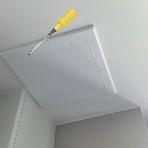 EXCLURA Trampilla Pladur Panel de Acceso Autoadhesivo para Techo y Pared, Puerta de Servicio de Plomería de Plástico Pequeña, Puerta de Acceso Al Ático Impermeable(White,80x80mm(3 1/8x3 1/8))