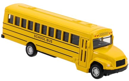 UPKOCH Bus Scolaire Jouet à Rétrofriction pour Garçon Fille Véhicule Miniature avec Détails Réalistes Voiture à Pousser pour Maison De Poupée