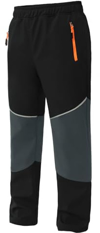 Hill & Sea Kinder-Schneeskihose wasserdichte Softshell-Wanderhose Elastischer Bund Fleecegefütterte warme Snowboardhose