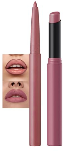 Nude Pink Lipstick Lip Liner Set, Natural Grey Pink Lipliner Lip Pen Kit, Silky Smooth Matte Long Lasting Waterproof Highly Pigmented Full-Coverage Lip Stain Colour Makeup Kit Gift for Women