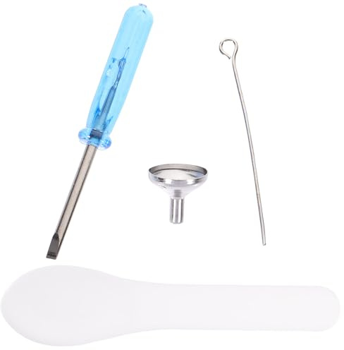 VALICLUD Kit de Remplissage Entonnoir pour Urne Miniature en Acier Inoxydable 4 Pièces Mini Entonnoir Cuillère et Tournevis Plat Bleu Accessoire Pratique pour Urnes Funéraires et Bijoux