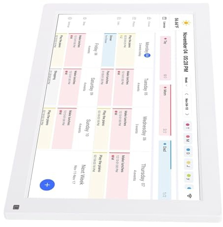 Sxhlseller Calendario Digitale Intelligente da 15,6 Pollici, Agenda Familiare Intelligente e Grafico dei Lavori Domestici, Pianificazione dei Pasti e Calendario del Focolare, Perfetto da (White)