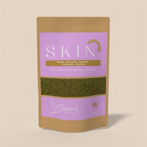 Seed® Skin Support Herbal Tea – Glow & Beauty from Within – Nettle, Horsetail, Burdock, Calendula & Rosehip – Caffeine Free