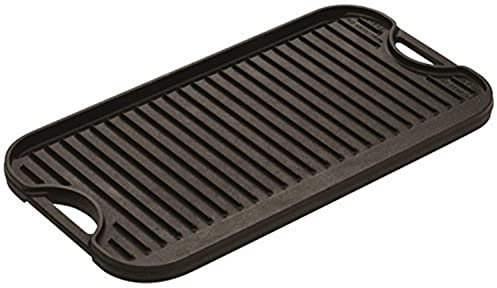 Lodge 50.8 x 26.51 cm / 20 x 10.44 inch Pre-Seasoned Cast Iron Reversible Grill/Griddle