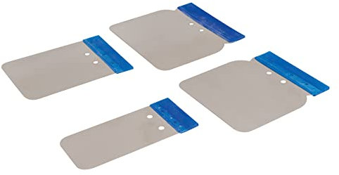 Silverline 427734 Edelstahl-Federspachtel, 4-tlg. Satz 50, 80, 100 u. 120 mm