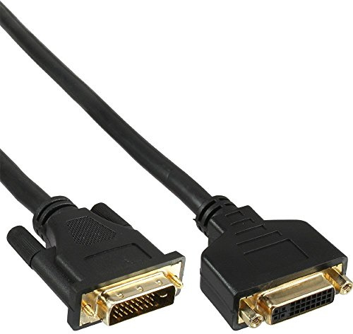 InLine 17763 câble DVI 3 m DVI-D Noir - Câbles DVI (3 m, DVI-D, DVI-D, Noir, Or, Male Connector/Female Connector)