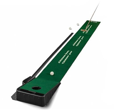 SKLZ Accelerator Pro Indoor Golf Putter für Zuhause, Tragbare Golf-Matte, Grün, 9ft / 275cm