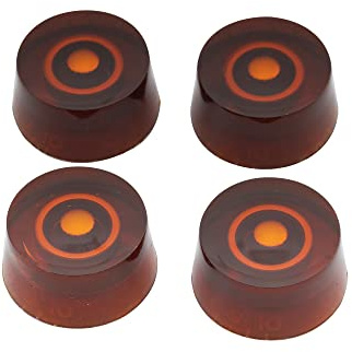 Musiclily Basic Metrisch Gitarre Speed Potiknöpfe Knobs Bernstein 4 Stück | 18 Zähne,Volume Tone, für Epi LP SG E-Gitarre