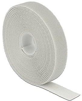 Delock Klettband Klettbinder auf Rolle L 5 m x B 20 mm grau