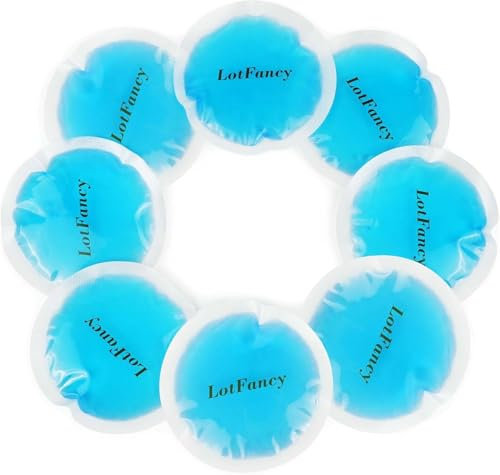 LotFancy 8x Kühlpads Augen, Klein Kühlpack Gel Kühlkompresse für Weisheitszähne Kopfschmerzen, Kinder Kalt Warm Kompresse Wiederverwendbar