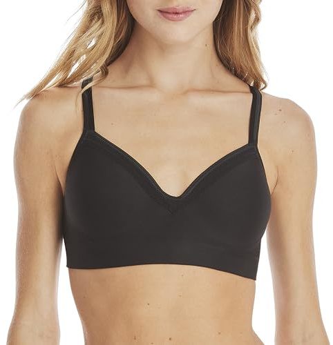 Hanes Women's Wireless Seamless Full-Coverage Convertible T-Shirt Bra with Moisture-Wicking