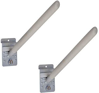StoreWALL 12.5 Heavy Duty Rubber Coated Slatwall Angle Hook with Lock (Pack of 2)