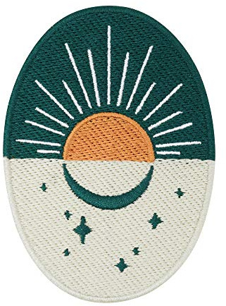 Finally Home Soul of The Moon Collection: Sonnenaufgang Patch zum Aufbügeln | Mond, Sonne Patches, Sterne Bügelflicken, Retro Flicken, Aufnäher für Erwachsene