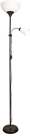 BEL AIR HOME - Lampada da terra Varese 1xE27 e 1xE14178cm - Ideale per soggiorni e studi - Design moderno e funzionale - Lampada da lettura regolabile (marrone)