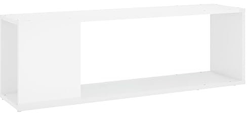 vidaXL TV Schrank mit 2 Ablagen Lowboard TV Möbel Tisch Board Sideboard Fernsehtisch Fernsehschrank HiFi-Schrank Hochglanz-Weiß 100x24x32cm Holzwerkstoff