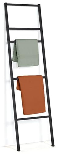 IDMarket - Portasciugamani a scala 5 livelli DALLAS metallo nero design industriale