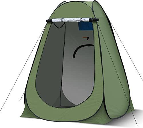 LEMROE Outdoor Pop Up Changing Tent with Good Ventilation Privacy Space | Toilet Tent for Outdoor Changing, 1 Door and 3 Windows, Windproof Rainproof Polyester Sun Shelter for Picnic Fishing Beach