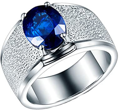 KnSam Echt Solitärring 18K 750 Weißgold, Diamantring Verlobungsring Partnerringe Saphir 2ct Solitär Ringe Gr.60 (19.1)