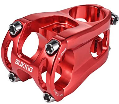 CYSKY MTB Vorbau 31,8 50mm 0 Grad Lenkervorbau Riser Fahrrad Lenker Kurzer Vorbau für die meisten Rennrad Vorbau, MTB Vorbau, BMX Vorbau, Downhill Fahrrad Vorbau (Rot)