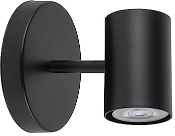 Licht-Erlebnisse Wandleuchte klein SINRI Schwarz Metall Modern B:10cm E27 Zylinder Wandlampe Flur Küche Esszimmer