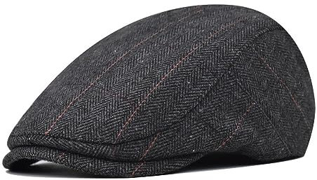 Cozyan Schiebermütze Schirmmütze Herren Barett Cap Newsboy Flat Hat Baskenmütze Zeitungsjunge Herren Schiebermütze Barret Cap Gatsby Schirmmütze Einstellbar Newsboy Baskenmütze Herbst Winter