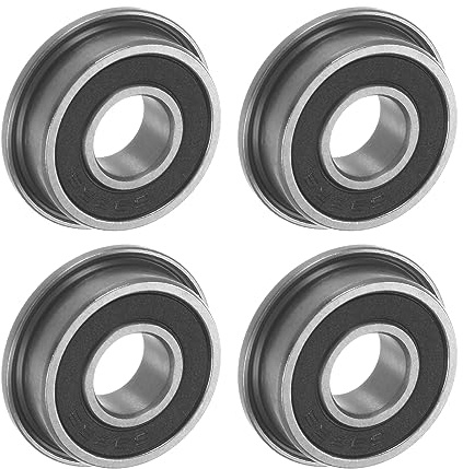 QUARKZMAN 4 Stück F698-2RS Flanschkugellager 8x19x6mm Rillenkugellager Doppelsiegel Chrom Stahl Flansch Lager für DIY, Werkzeugmaschinen, 3D Drucker