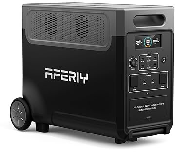 AFERIY Portable Power Station 3600W 3840Wh with 3.8-11.5kWh Expandable Capacity, Electric Generator LiFePO4 as Backup Battery, 220V-240V, EPS, UPS, BMS, Solar Generator for Home, Camping, Travel