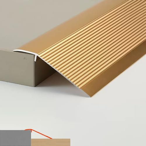 YOHIEE Aluminium Übergangsleiste Türschwelle Böden Übergangsprofil Höhe 2-5cm, Rutschfester Abdeckleisten für Fußböden, Schwelle Rampe Reducer Für Holz Laminat Fuge Gap(Titanium,27.6/70cm)