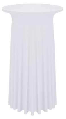 FANSU Cocktail Tischdecke, Tischdecke mit Rock Spandex Tischrock Stehtischhussen Elegant Stretch Stehtisch Husse für Bistrotisch, Cocktail Party Tischdecke für Hochzeit Bar (60x110cm,Weiß A)
