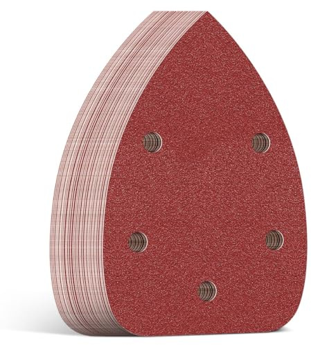 Aucenix Sanding Pads for Mouse Sander: 35Pcs Detail Sander Pads with 5 Holes - Mouse Sandpaper Sanding Discs Sheets with Hook and Loop Assorted 40/60/80/120/150/180/240 Grits for Wood Plastic (35)