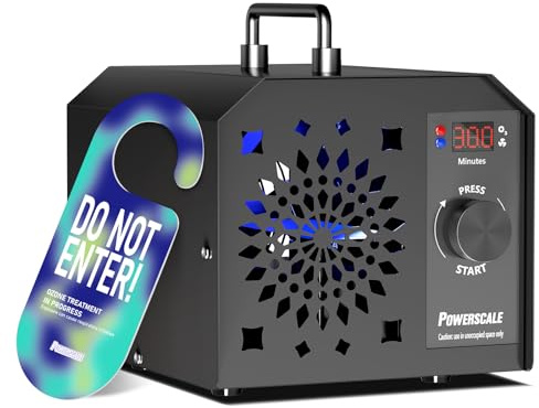 PowerScale Ozongenerator 75,000 mg/h Ozongerät OZB1, O3 Auto, Automatik-Modus, Ozongenerator Wohnung, Geruchsbeseitigung, Ozon Luftreiniger, Bakterien- und Schimmelentfernung