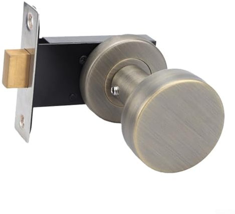 Serrure de porte invisible ronde simple, poignée de porte intérieure pour chambre à coucher, fonctionnement pratique sans clé, pour sécurité de porte invisible (bronze)