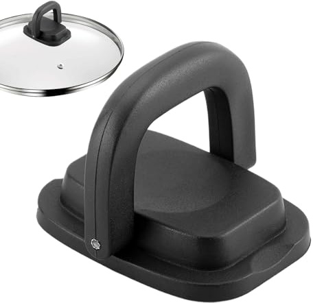 Raypontia Poignée pliable pour couvercle de casserole, couvercle de casserole, poignée de couvercle de casserole de cuisine | Poignée pliable, couvercle en verre et en acier, maintien, installation