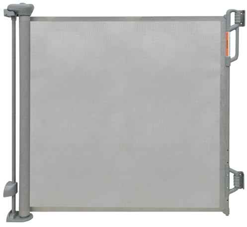 Porte de sécurité pour bébé rétractable/Porte en Filet pour Chien, Convient pour Une Utilisation intérieure et extérieure, s'étend jusqu'à 55 de Large, Gris (Gray, Le Standard)