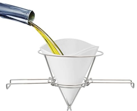 Frittierölfilter, Karpfenfilter, Kegelfilter, Edelstahl, wiederverwendbar, zusammenklappbar, für Küche & Restaurant, ideal für Filtration, 48 x 24 cm