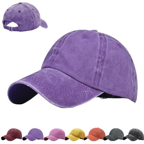 AUNGKWANG Lavati Baseball Bambini, 100% Cotone, Regolabile Cappellino da Baseball, Cappellino Unisex con Visiera, Cotone Hip Hop cap, per Ragazzi e Bambine dai 5 ai 10 Anni