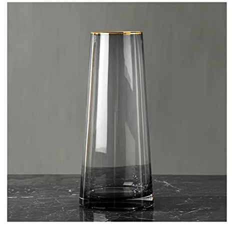 vasi per fiori Vasi di vetro Coltura idroponica Fiori Piante verdi Vasi Ufficio Soggiorno Fiori secchi Composizione floreale Decorazione Vasi di fiori in vetro grigio Vaso decorativo da tavolo per cen