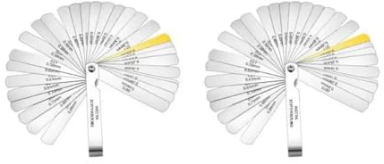 Galgas de Espesores Medidor de espesores de aleación de 32 hojas, calibre de espesores for válvulas, calibre de espesores de enseñanza, herramienta de medición de láminas de cobre con espacio entre 0,